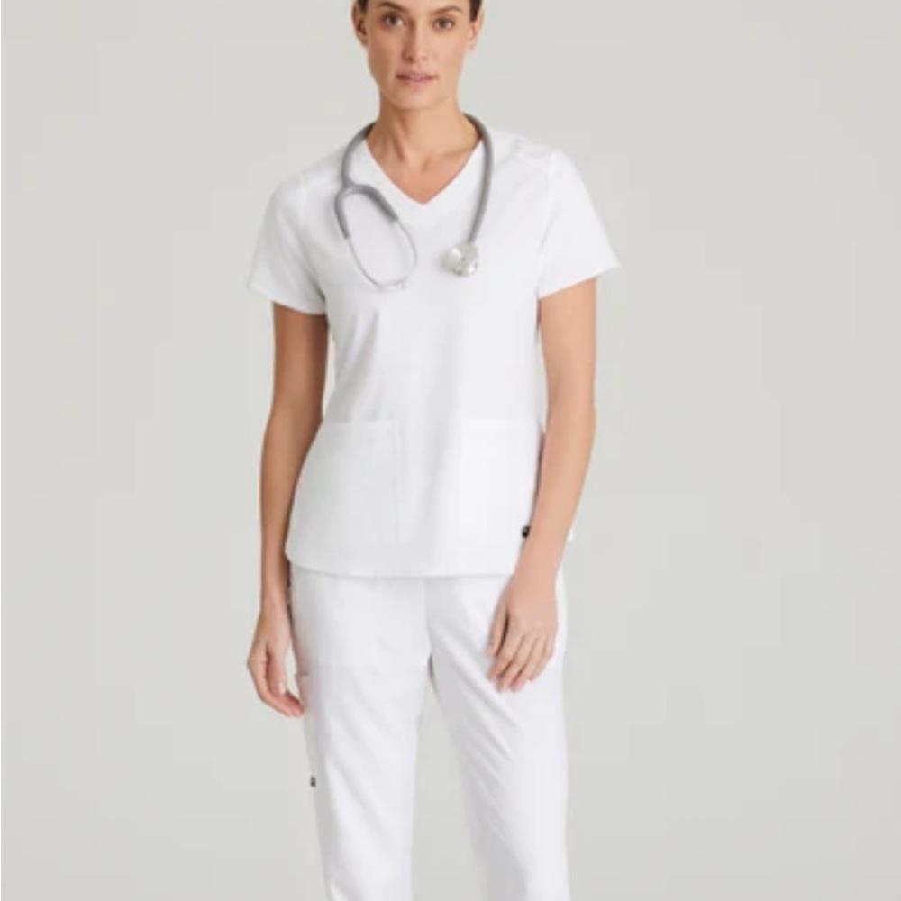 Grey's Anatomy by Barco White V-Neck Scrub Top and Pants